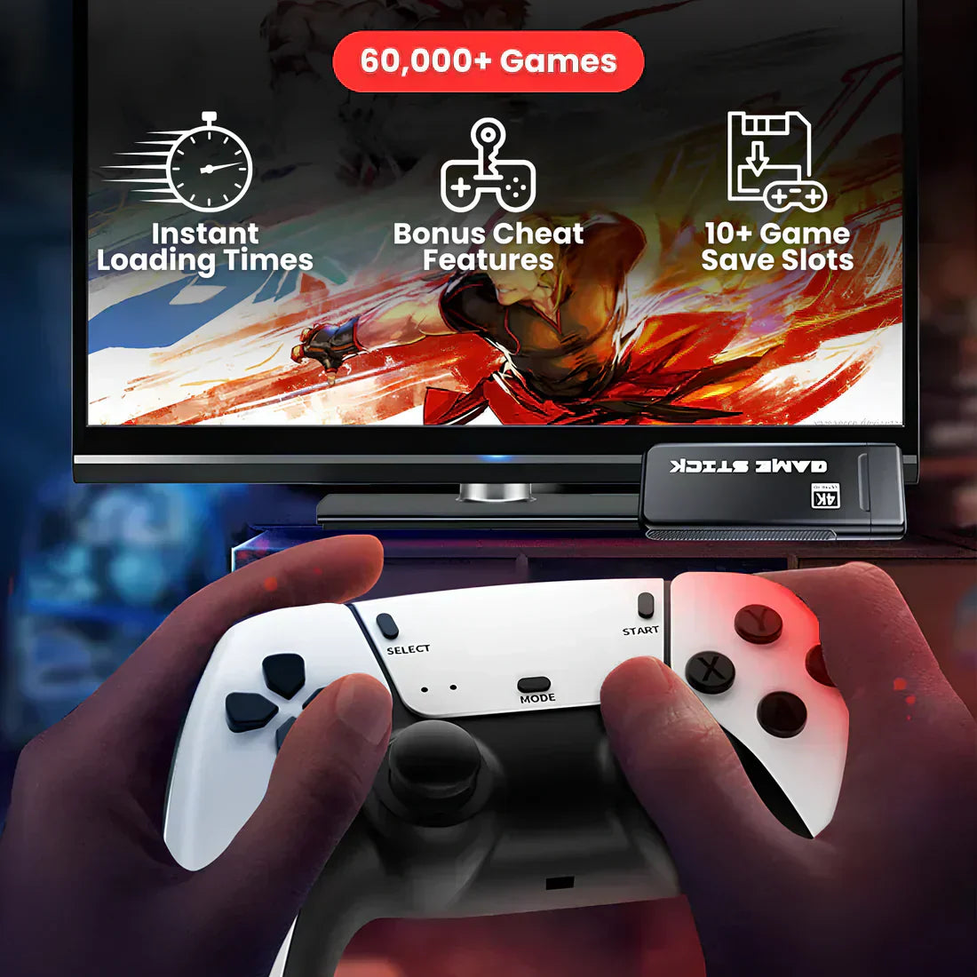 WIRELESS CONSOLE 60,000+ LICENSED GAMES + 2 FREE CONTROLLERS