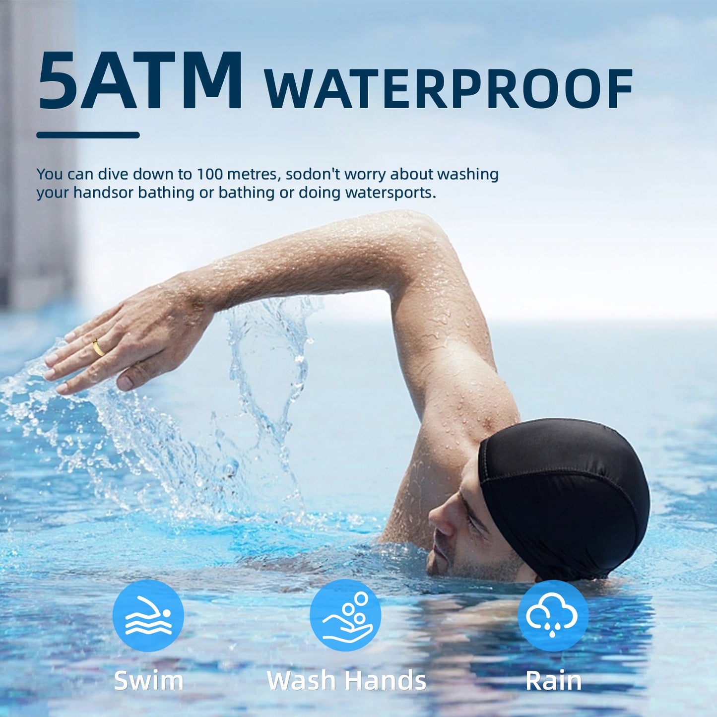 2026 Smart Health Ring with HRV, Heart Rate & Sleep Tracking – 10ATM Waterproof, Remote Control