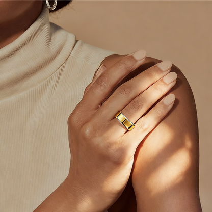 Monochrome Stainless Steel Ring