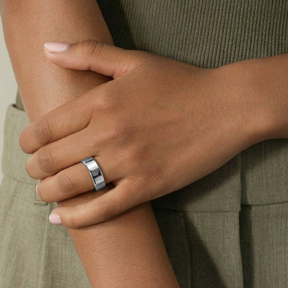 Monochrome Stainless Steel Ring