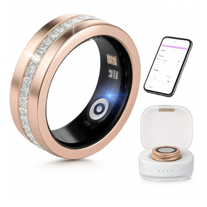 2026 Smart Health Ring with HRV, Heart Rate & Sleep Tracking – 10ATM Waterproof, Remote Control