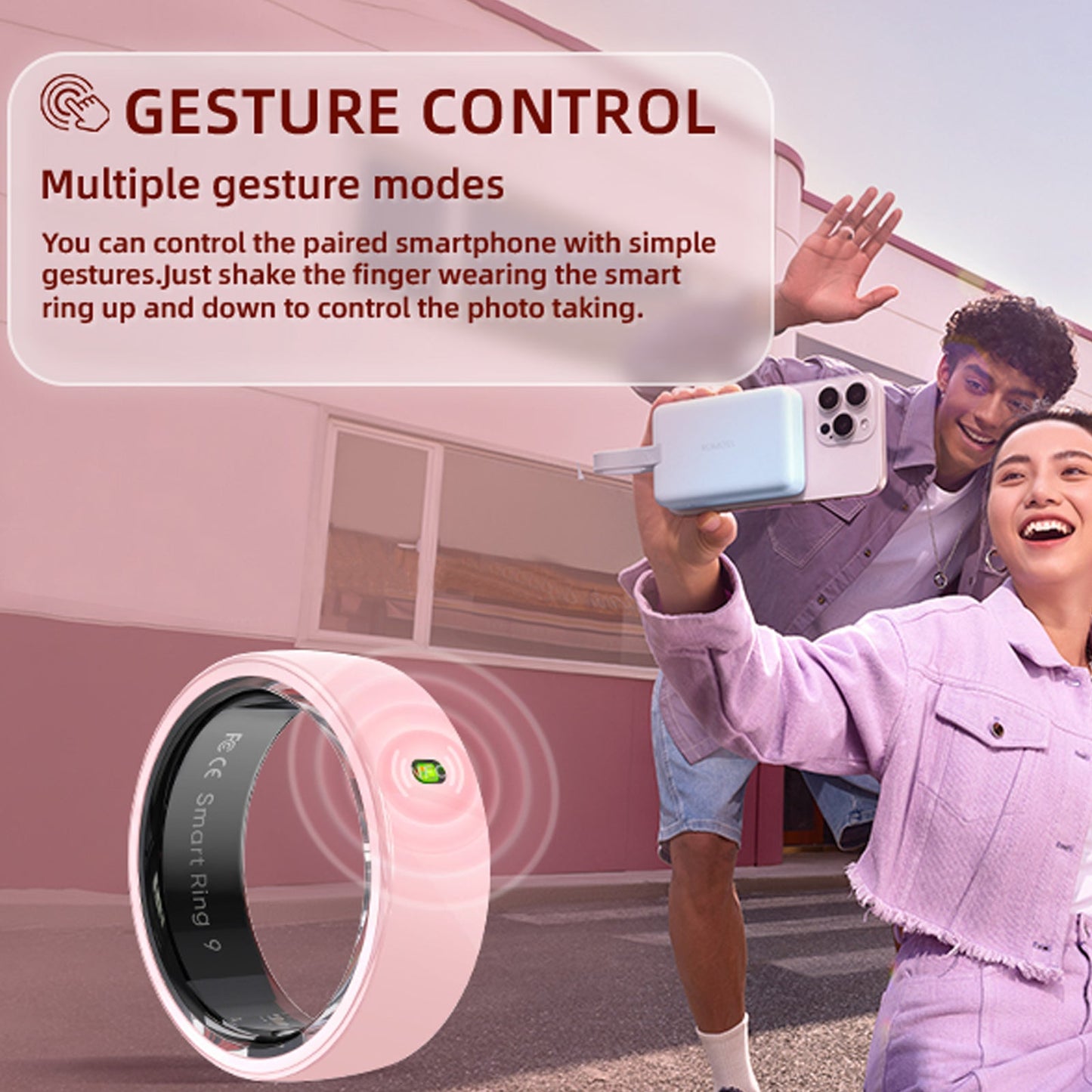 Blossom Touch-Sensitive NFC Ceramic Ring