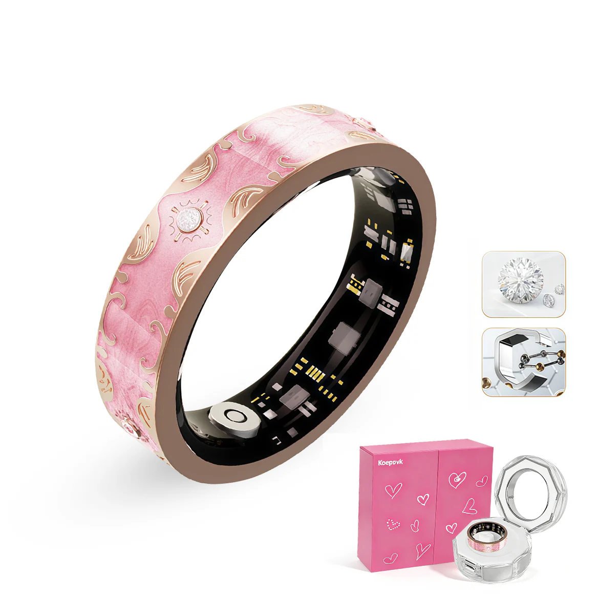 2026 Smart Health Ring with HRV, Heart Rate & Sleep Tracking – 10ATM Waterproof, Remote Control